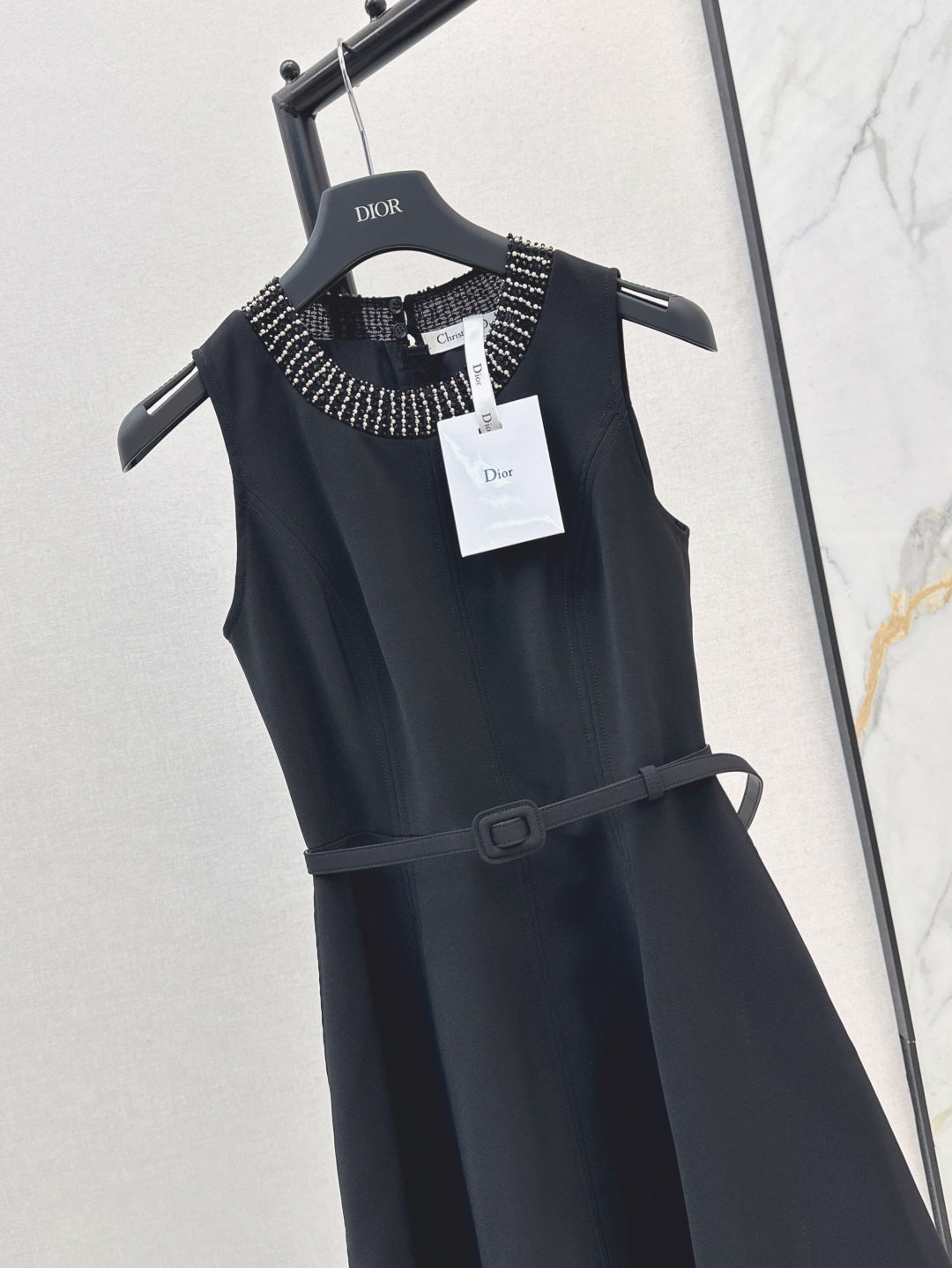 D*r 25ss pearls embroidered belted tunic dress