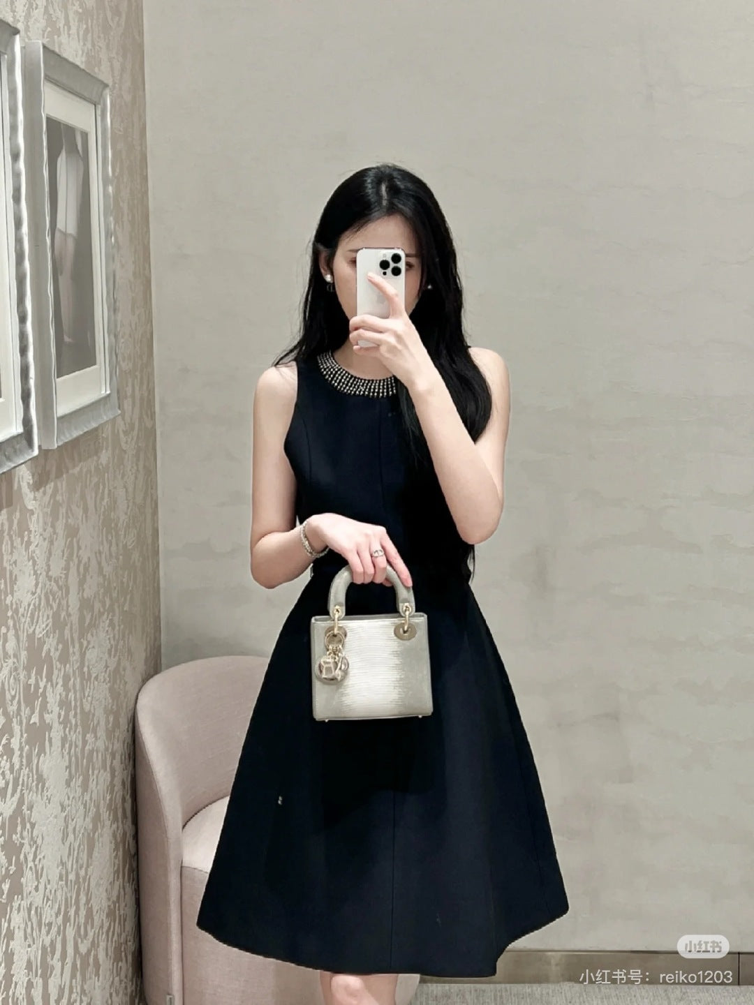 D*r 25ss pearls embroidered belted tunic dress