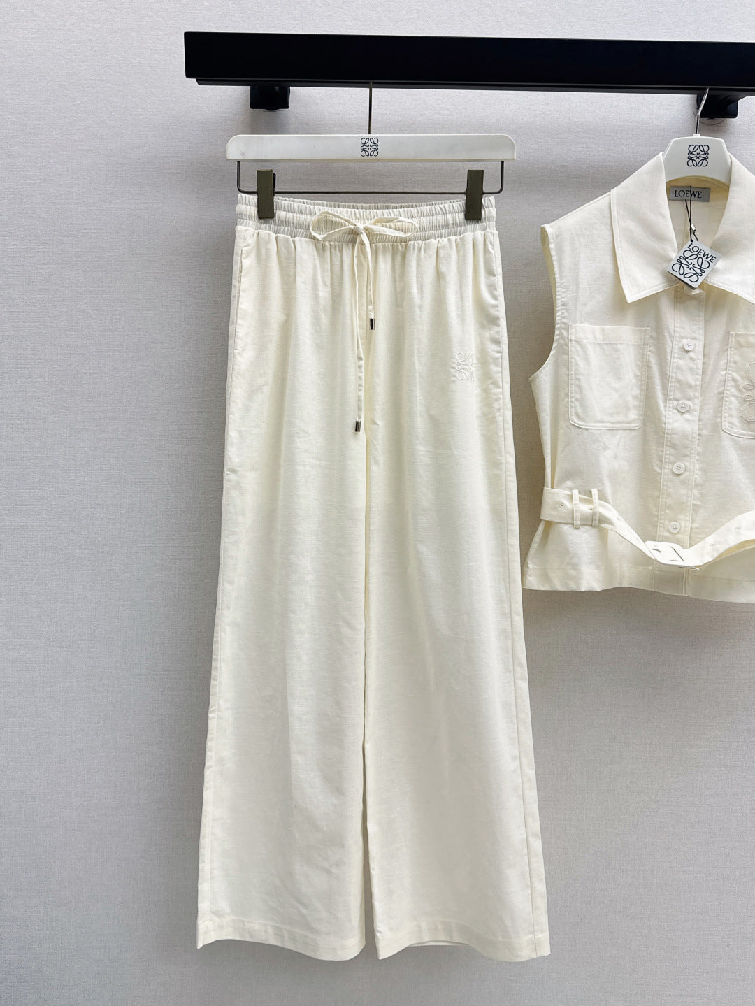 Loe* 25ss embroidered vest and pants set