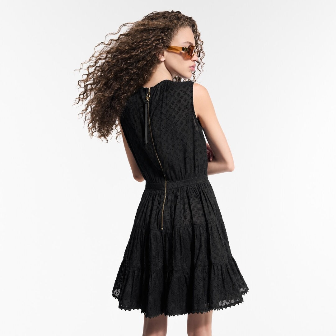 Loui* 25ss monogram jacquard tiered dress