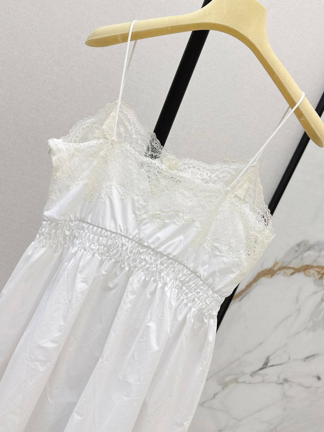 M*u 25ss poplin and lace dress