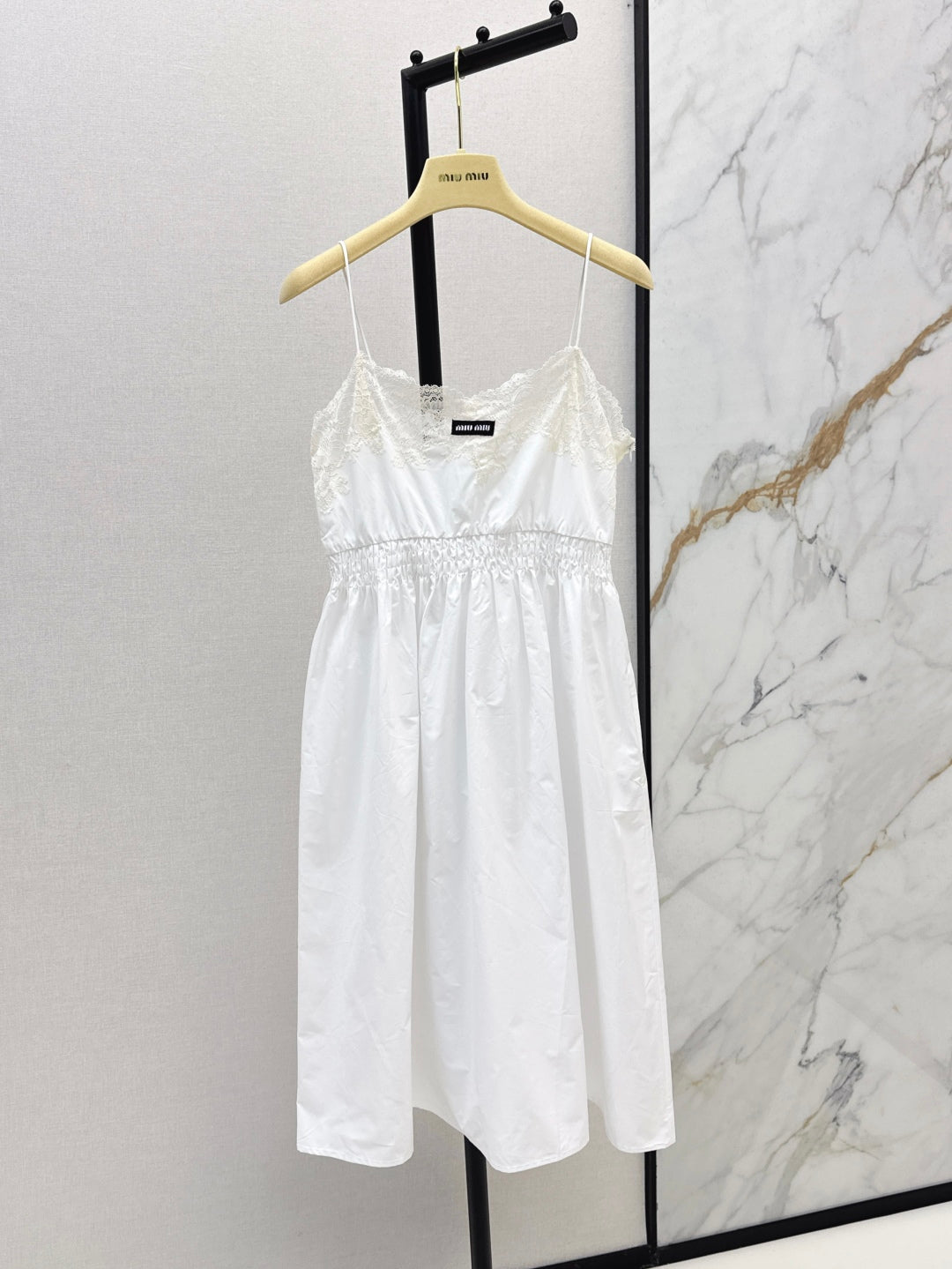 M*u 25ss poplin and lace dress