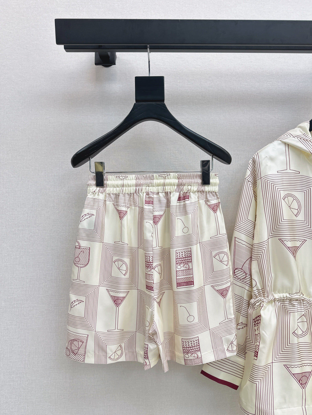 Lor*P 25ss printed silk jacket and shorts set