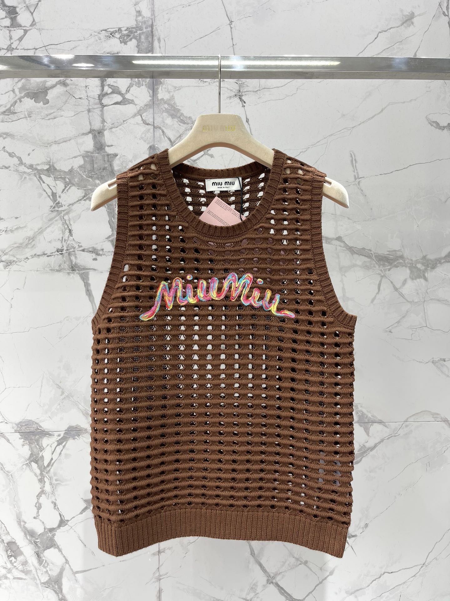 M*u 25ss knitted hollow vest