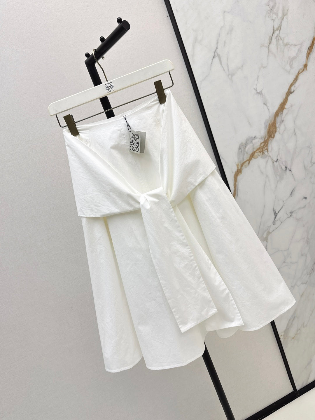 Loe* 25ss cotton ballon shirt and wrap skirt set