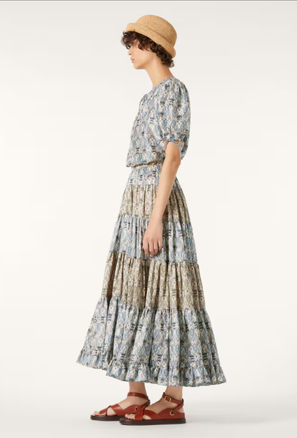 Lor*P 25ss thistle floral flared skirt