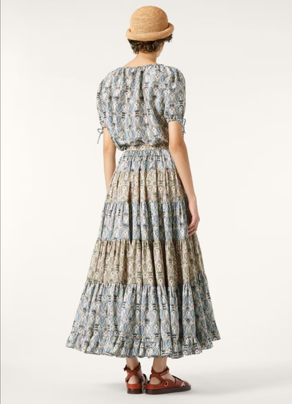 Lor*P 25ss thistle floral flared skirt