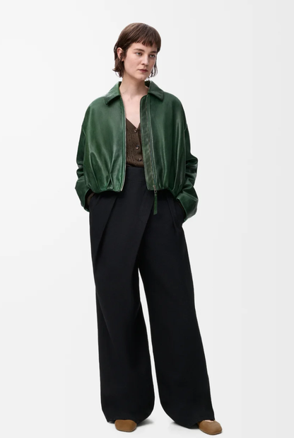 Loe* 25ss draped jacket in nappa lambskin