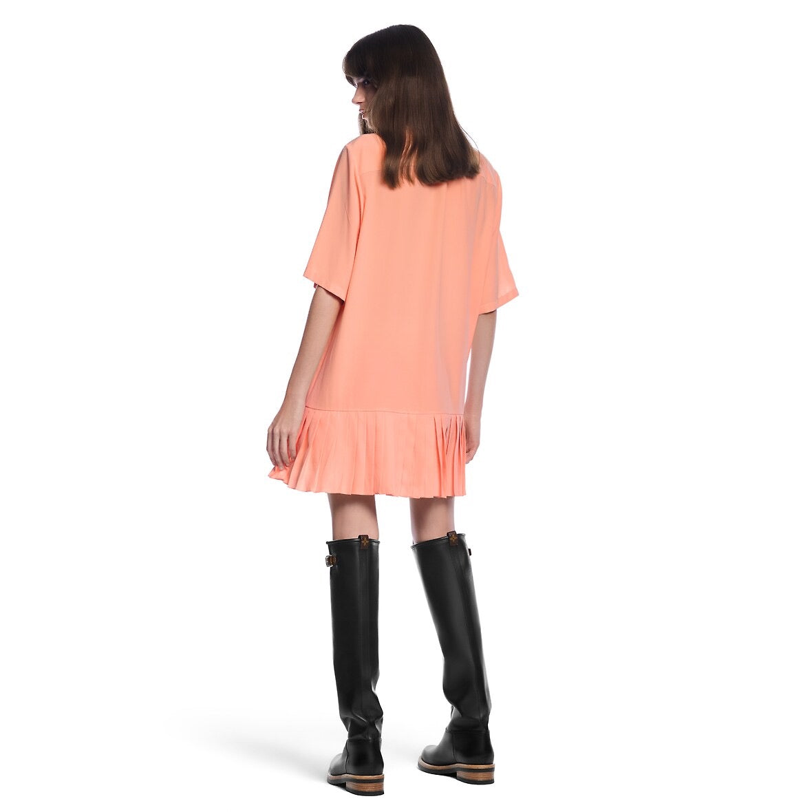 Loui* 25ss flowing bow tie pleated dress