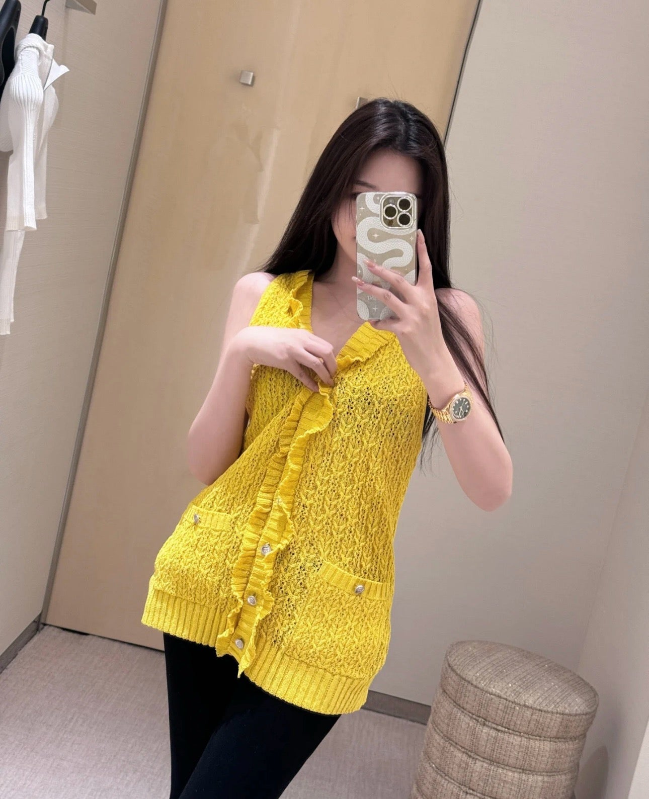 C*nel 25ss sleeveless knit cardigan
