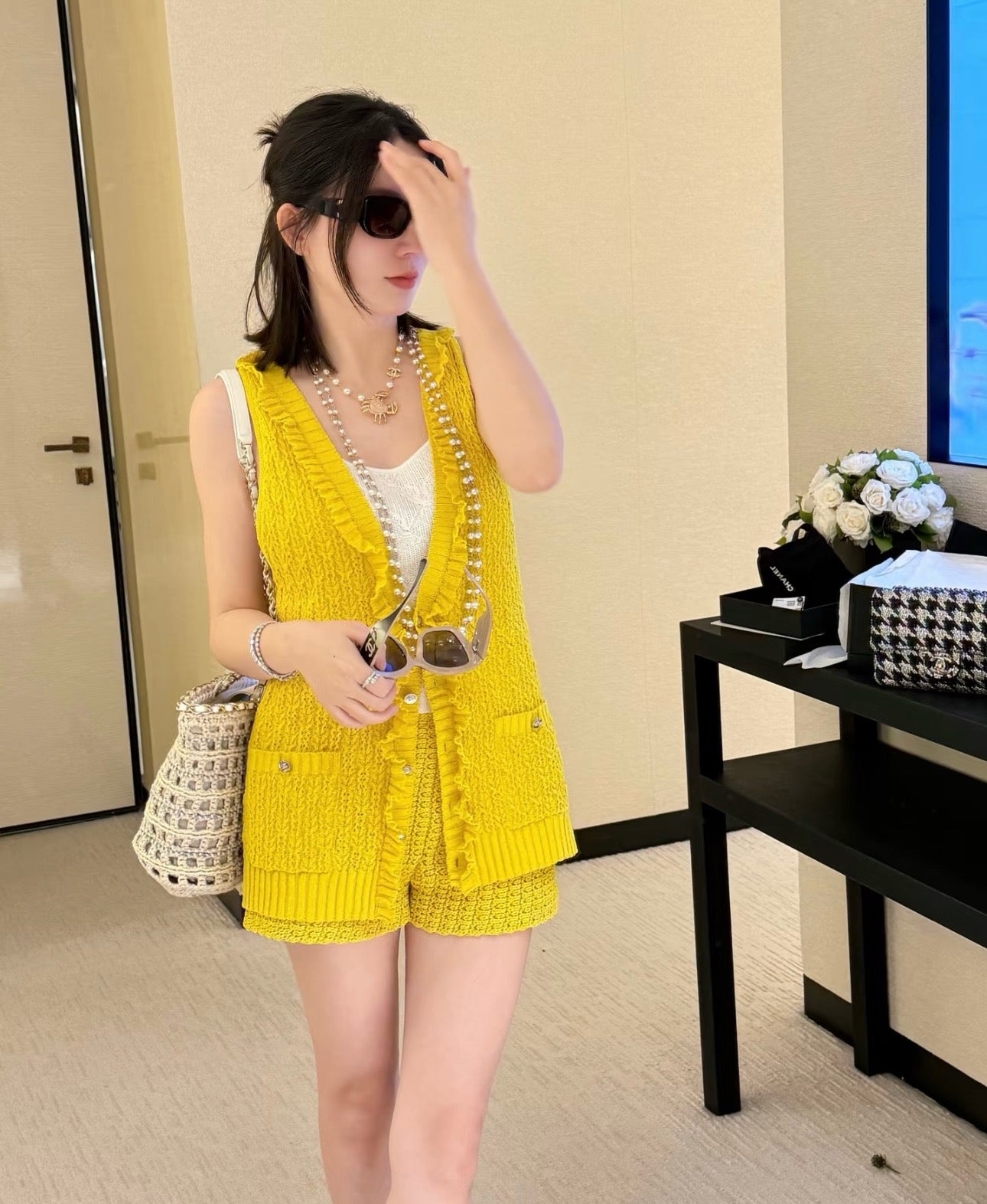 C*nel 25ss sleeveless knit cardigan