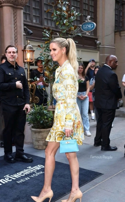 Versa* 25ss Barocco Silk Midi Shirt Dress