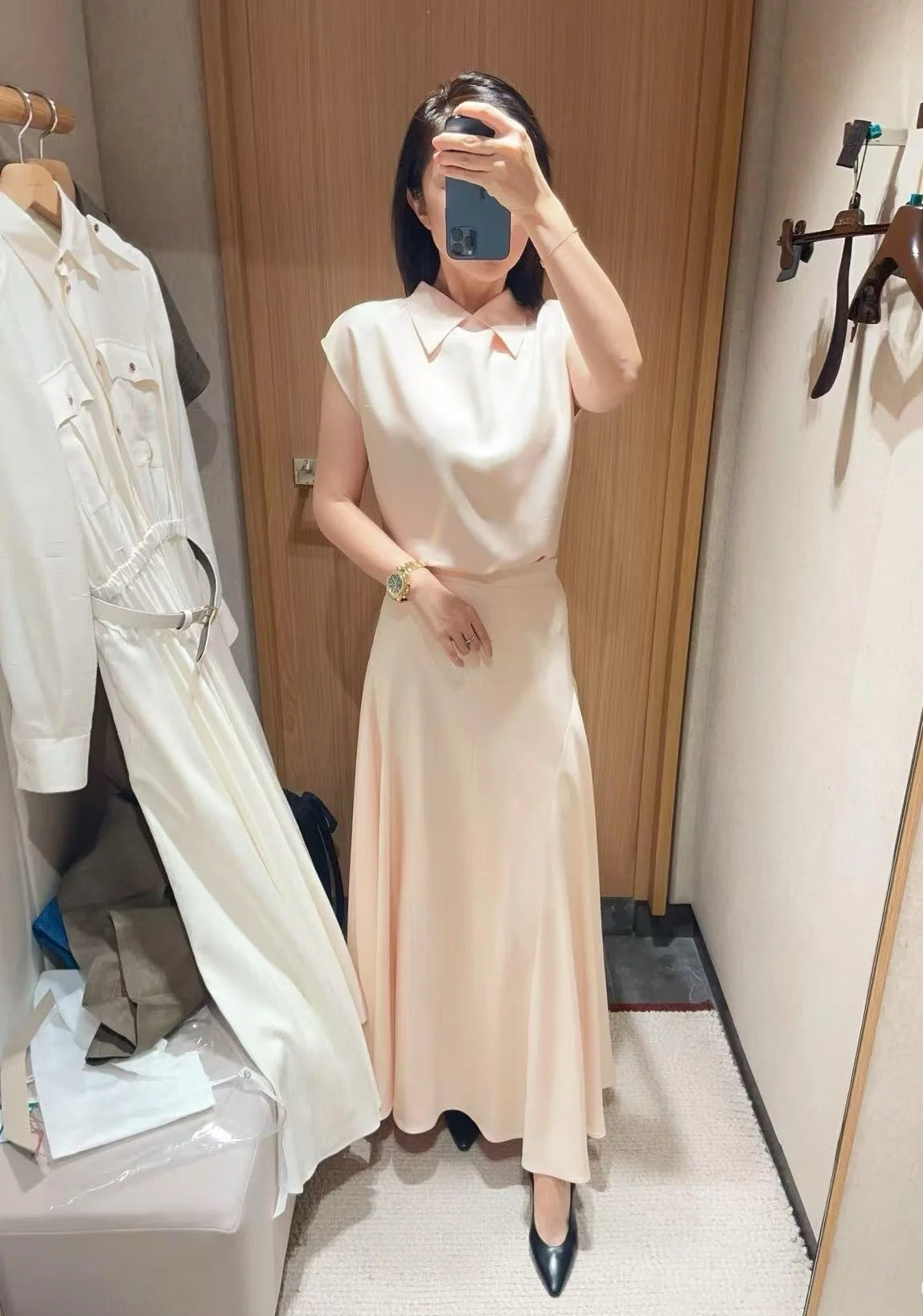 Lor*P 25ss sleeveless top and pleated skirt set