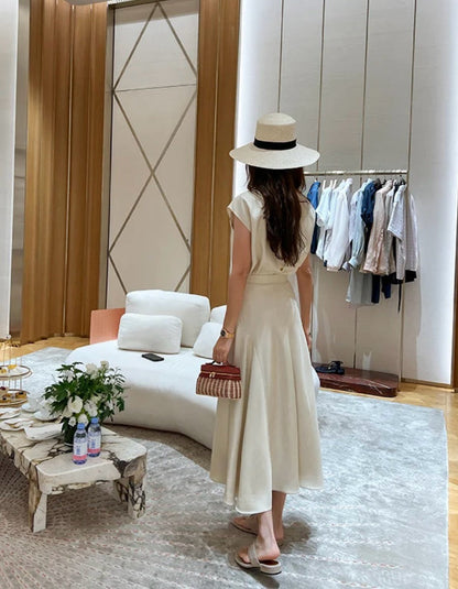 Lor*P 25ss sleeveless top and pleated skirt set