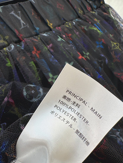 Loui* 25ss monogram print gauze midi skirt