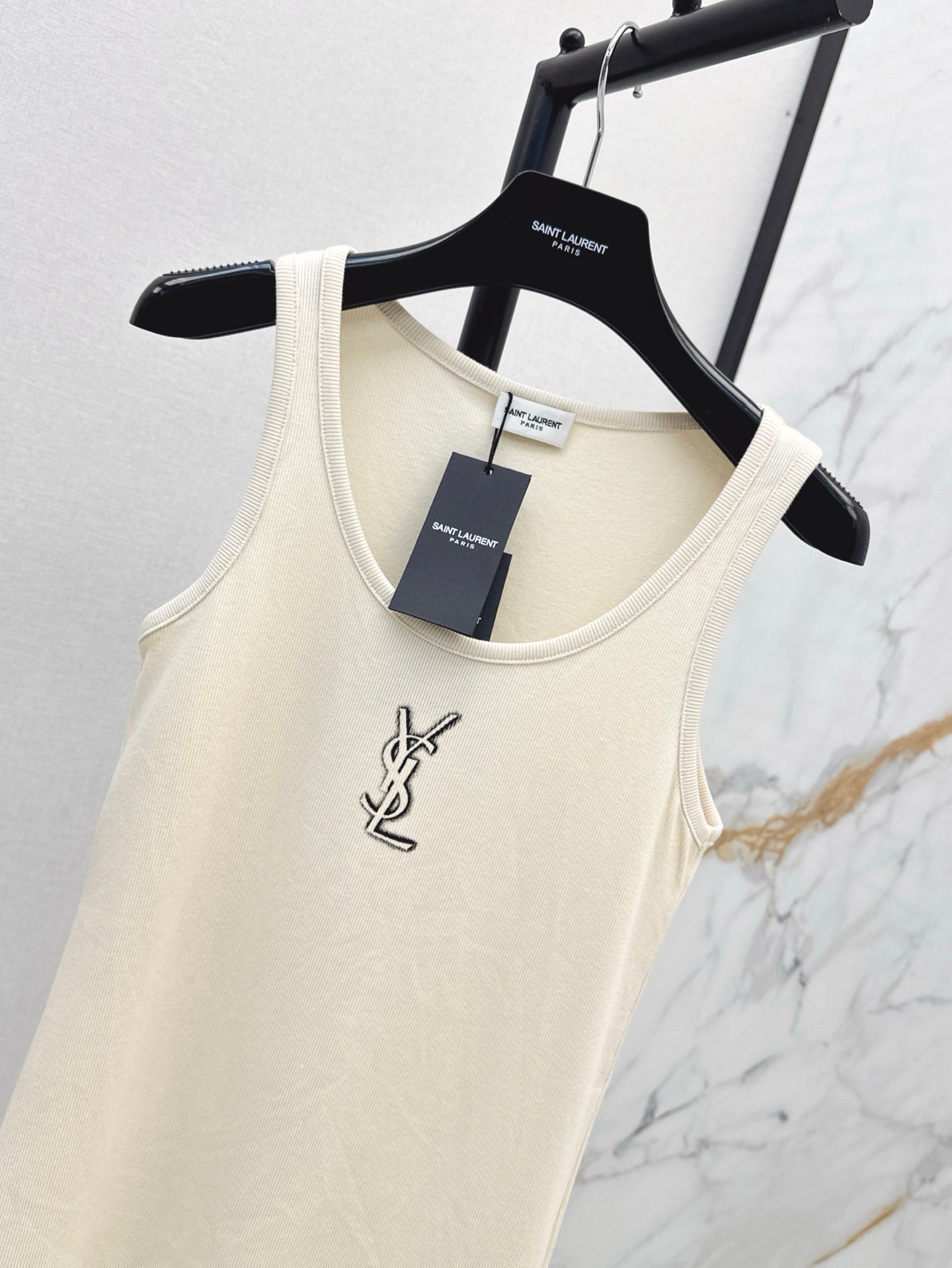 YS* 25ss Front logo print knit vest
