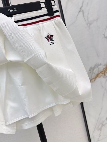 D*r 25ss Web waist pleated mini skirt