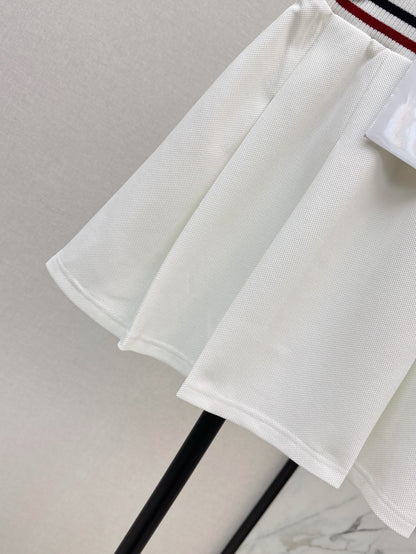 D*r 25ss Web waist pleated mini skirt