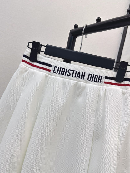 D*r 25ss Web waist pleated mini skirt