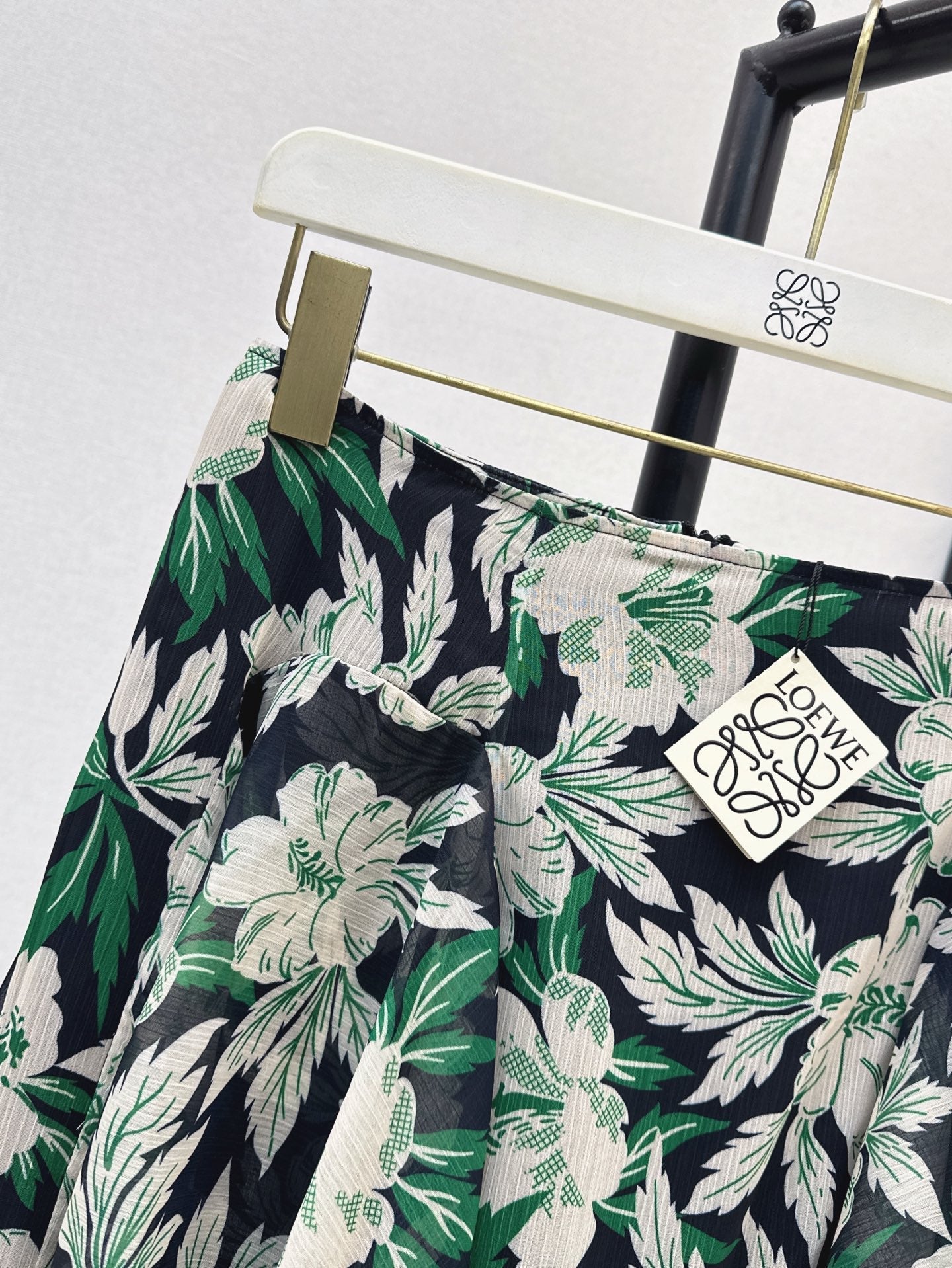 Loe* 25ss Floral print irregular layered skirt
