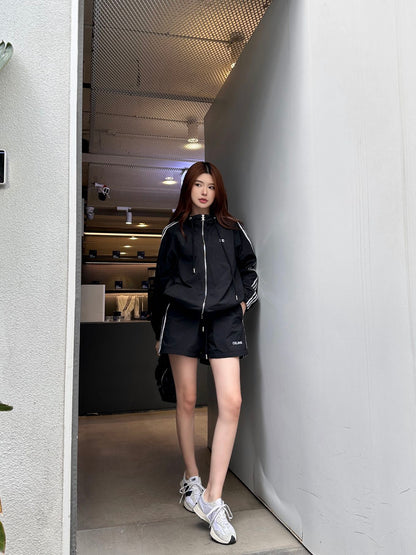 Cel* 25ss Embroidered Windbreaker + shorts set