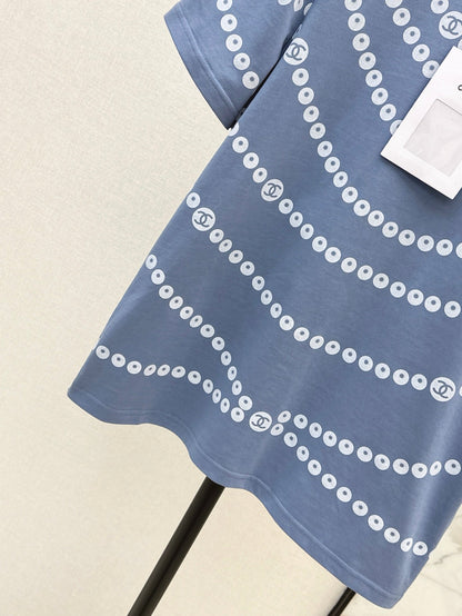 C*nel 25ss Pearl chain print T-shirt