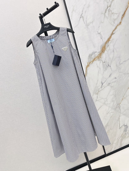 Pra* Striped A-line vest dress