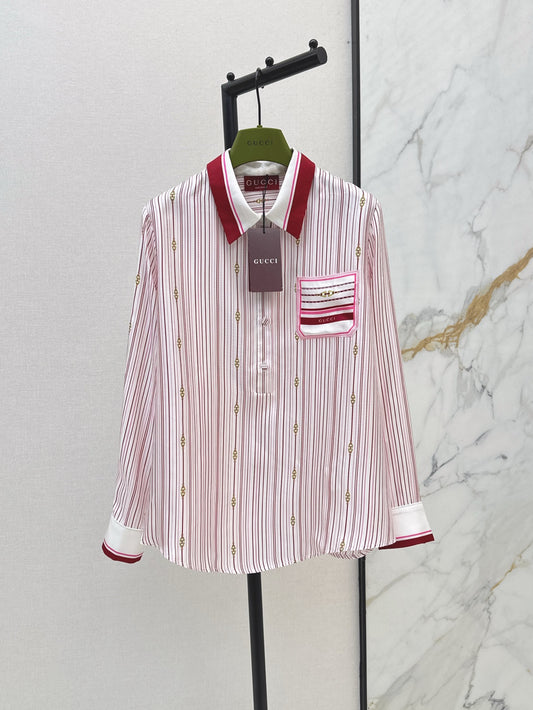Gu* 25ss printed silk shirt