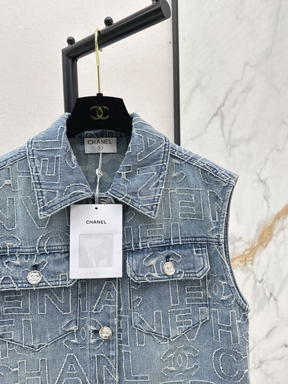 C*nel 25ss  denim cropped vest