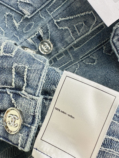 C*nel 25ss  denim cropped vest