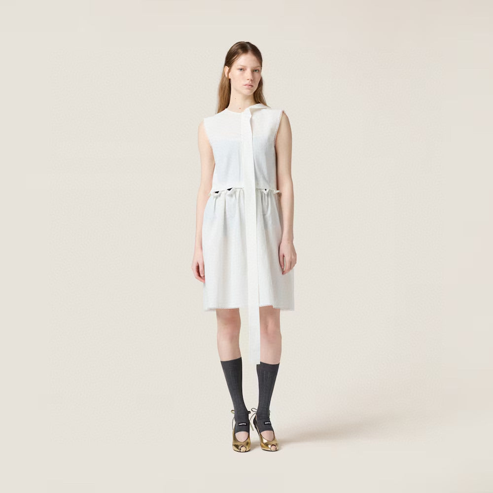 M*u 25ss Unbuttoned slubbed poplin dress