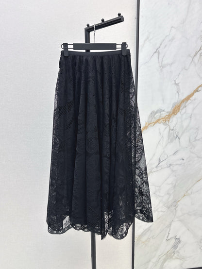 D*r 25ss Lace Flared Mid-Length Skirt