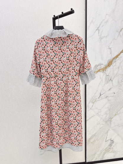 Pra* 25ss blush Printed georgette dress