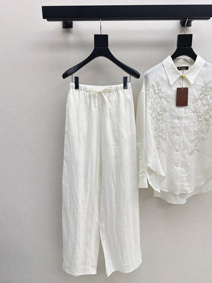 Lor*P beaded shirt + linen pant set