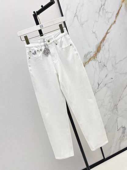 Loe* 25ss embroidered denim pants