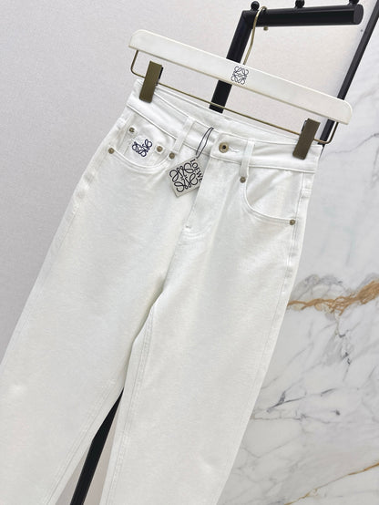 Loe* 25ss embroidered denim pants