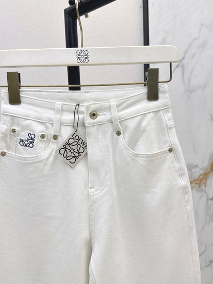 Loe* 25ss embroidered denim pants
