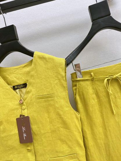 Lor*P 25ss linen vest+skirt suit