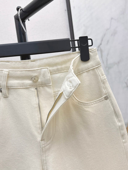 Bur* 25ss embroidered denim pants