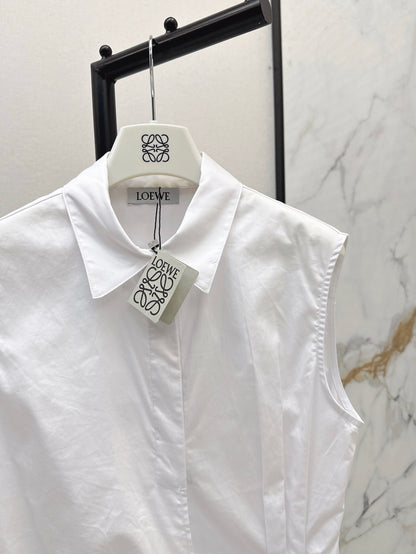 Loe* 25ss Draped sleeveless shirt in cotton