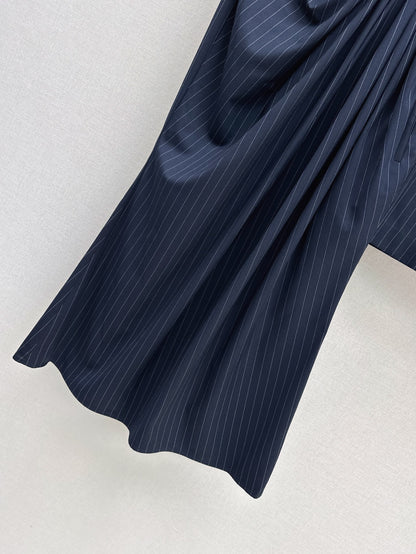 Loe* 25ss Draped Striped Skirt Suit