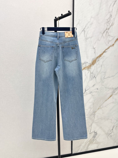 Loui* 25ss embroidered Straight-Cut Jeans