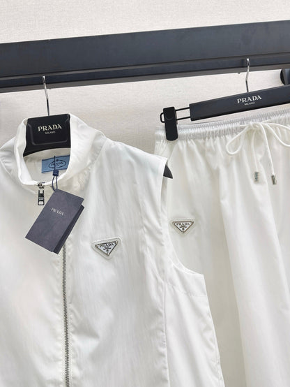 Pra* 25ss sleeveless jacket and skirt suit