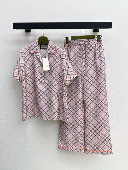 Gu* 25ss chain printed silk shirt