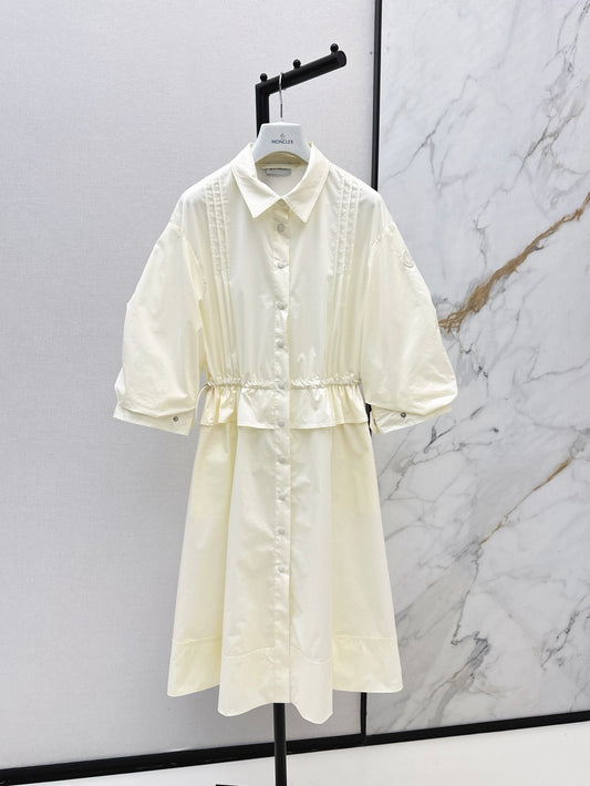 Monc* 25ss puff sleeve unbuttoned dress