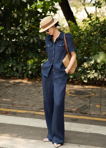 Lor*P 25ss workwear style linen shirt suit