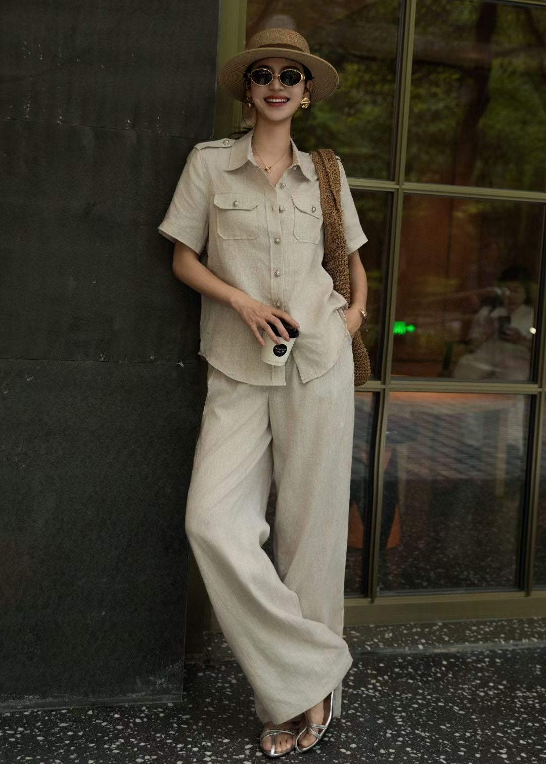 Lor*P 25ss workwear style linen shirt suit