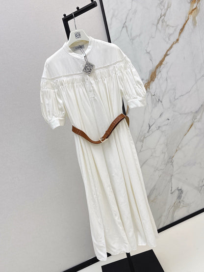 Loe* 25ss hollow patch belted dress