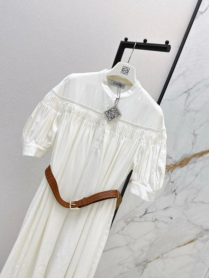 Loe* 25ss hollow patch belted dress