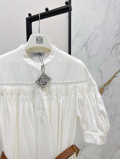 Loe* 25ss hollow patch belted dress
